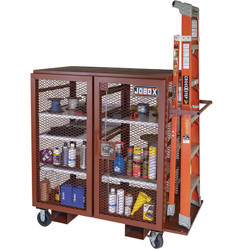 Armoire mobile en treillis, Acier, 37 pi³, Rouge Infinity Industrial Services Inc.