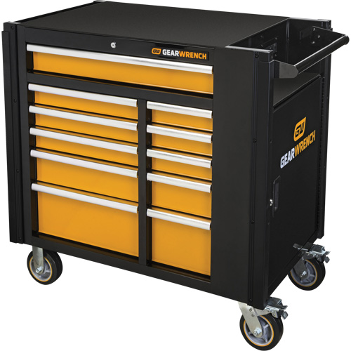 Chariot &agrave; outils &eacute;lectrique, 11 tiroirs, 42-1/2" la x 24-7/16" p x 41" h, Noir/Orange Infinity Industrial Services Inc.