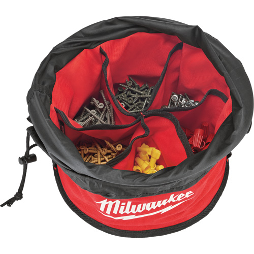 Sac range-tout style parachute, 11-4/5" lo x 11-4/5" la x 11" h, Nylon, Noir/Rouge Infinity Industrial Services Inc.