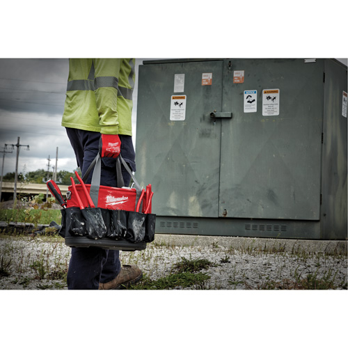 Utility Oval Bag, Ballistic Nylon, 24 Pockets, Black/Red Infinity Industrial Services Inc.