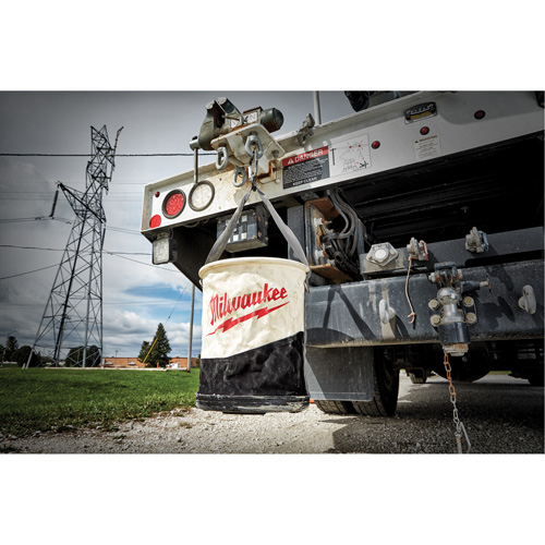 Utility Bucket, 11-4/5" L x 11-4/5" W x 14-3/5" H, Canvas, Beige/Black Infinity Industrial Services Inc.