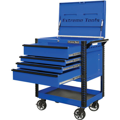 EX Deluxe Series Tool Cart, 4 Drawers, 22-7/8" L x 33" W x 44-1/4" H, Blue Infinity Industrial Services Inc.