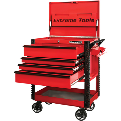 EX Deluxe Series Tool Cart, 4 Drawers, 22-7/8" L x 33" W x 44-1/4" H, Red Infinity Industrial Services Inc.