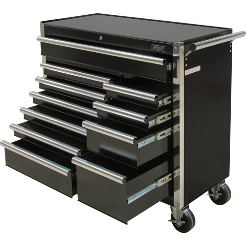 Industrial Tool Cart, 11 Drawers, 41" W x 18-3/4" D x 39-1/3" H, Black Infinity Industrial Services Inc.