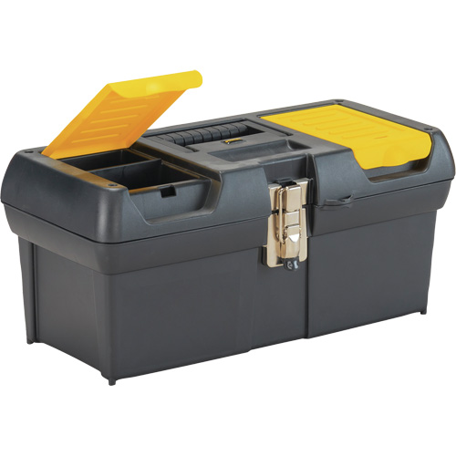 2000 Series Tool Box with Tray, 16" W x 7-1/10" D x 8-1/10" H, Black/Yellow Infinity Industrial Services Inc.