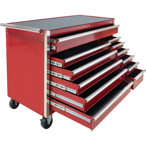 Chariot &agrave; outils industriel, 12 tiroirs, 56" la x 24-1/2" p x 38-1/8" h, Rouge Infinity Industrial Services Inc.