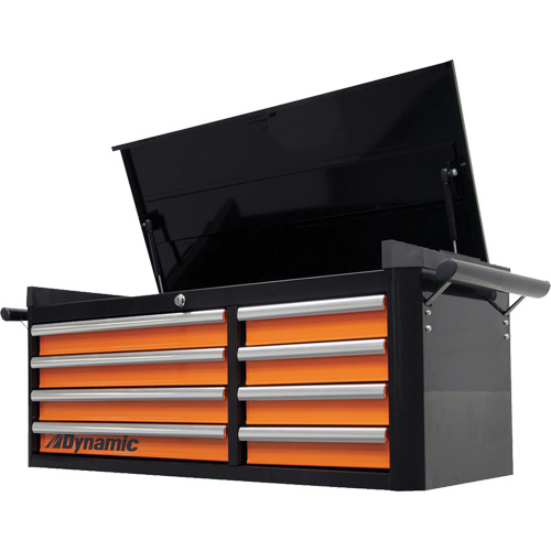 Top Chest, 42" W, 8 Drawers, Black/Orange Infinity Industrial Services Inc.