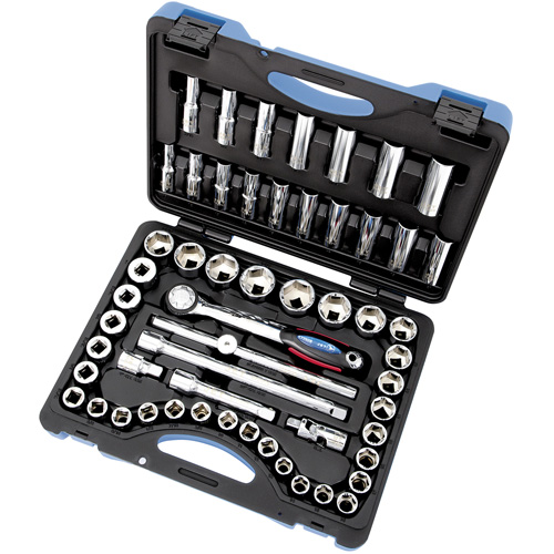 SW1255C-6 6-Point SAE/Metric Socket & Socket Wrench Set, 55 Pcs, 1/2" Drive Size, Deep Infinity Industrial Services Inc.