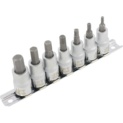 HSW3811M 7-Piece Metric 2" Long Hex Bit Socket Set, Hex, 3/8" Drive, 7 Pcs Infinity Industrial Services Inc.