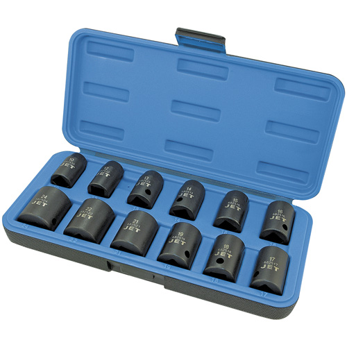 Metric Impact Socket Set, 12 Pcs, 1/2" Drive Size Infinity Industrial Services Inc.