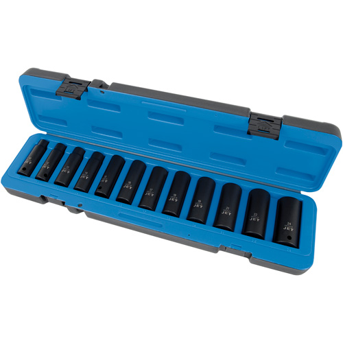 Metric Impact Socket Set, 12 Pcs, Impact, 1/2" Drive Size, Deep Infinity Industrial Services Inc.