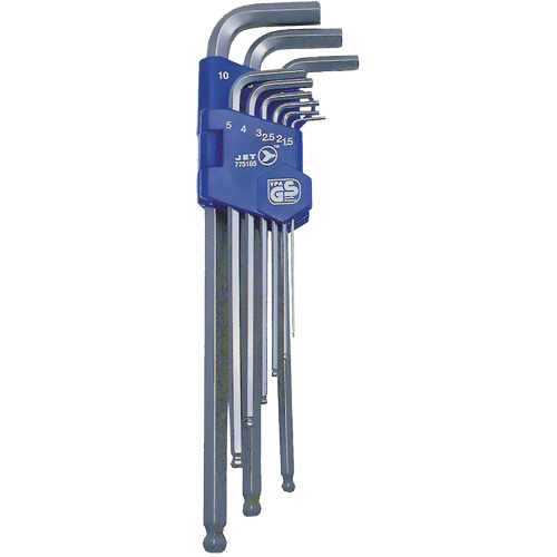 JBHK-9XLM Extra Long Ball Nose Hex Key Set, 9 Pcs., Metric Infinity Industrial Services Inc.