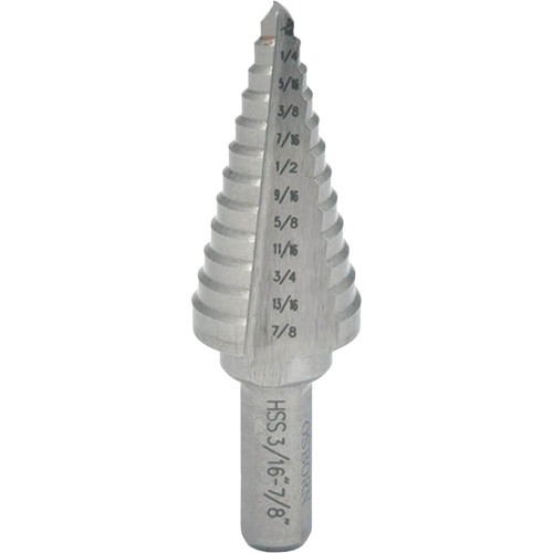 Progressive Step Drill, 1/4" - 3/8" , 1/8" Increments, High Speed Steel Infinity Industrial Services Inc.
