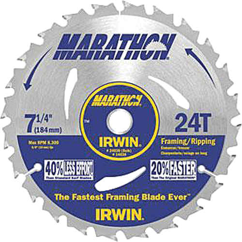 Contractor Saw Blades - Marathon&reg; Saw Blades, 7-1/4", 24 Teeth Infinity Industrial Services Inc.