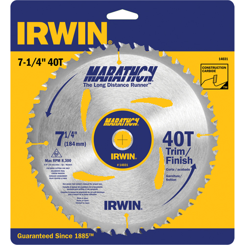 Contractor Saw Blades - Marathon&reg; Saw Blades, 7-1/4", 40 Teeth, Wood Use Infinity Industrial Services Inc.