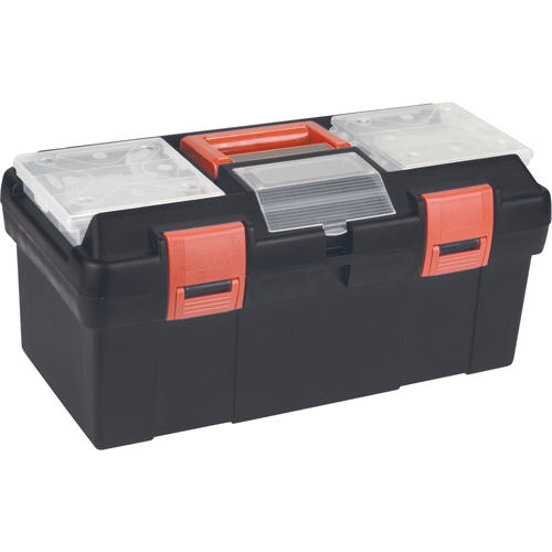 Plastic Tool Box, 17-1/2" W x 9-1/2" D x 8" H, Black Infinity Industrial Services Inc.
