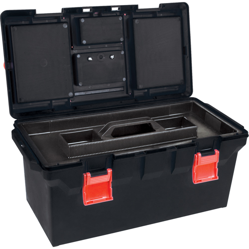 Plastic Tool Box, 22" W x 11" D x 10-1/2" H, Black Infinity Industrial Services Inc.
