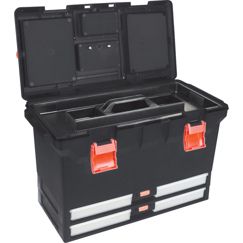 Plastic Tool Box, 22" W x 11" D x 14-1/2" H, Black Infinity Industrial Services Inc.