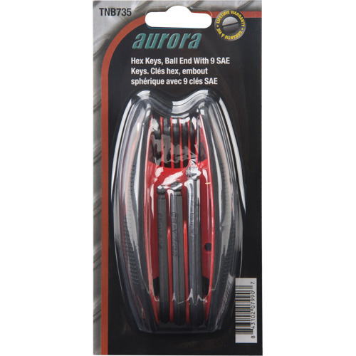 Ball End Fold-Up Hex Key Set, 9 Pcs., Imperial Infinity Industrial Services Inc.