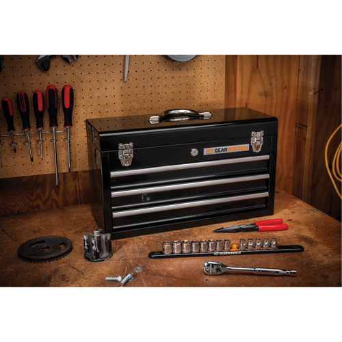 Portable Tool Box, 20" W, 3 Drawers, Black Infinity Industrial Services Inc.