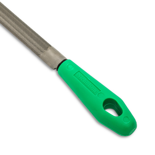 Double Cut File with Green Handle, Half Round, 8", Bastard Infinity Industrial Services Inc.