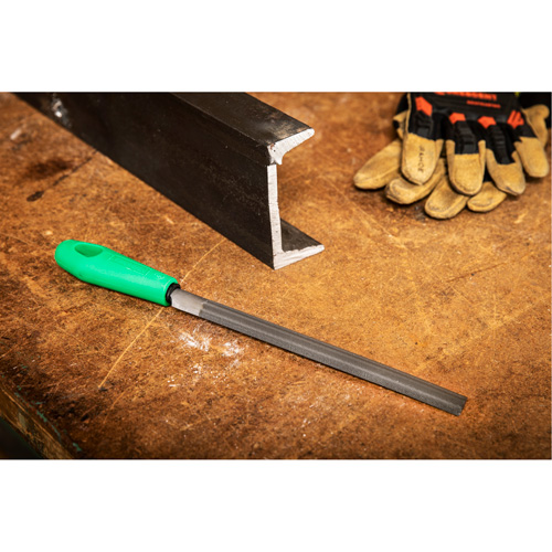 Double Cut File with Green Handle, Half Round, 8", Bastard Infinity Industrial Services Inc.