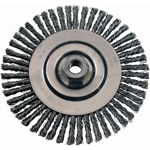 Wire Wheel Brushes, 4-7/8" Dia., 0.02" Fill, 5/8"-11 Arbor, Stainless Steel Infinity Industrial Services Inc.