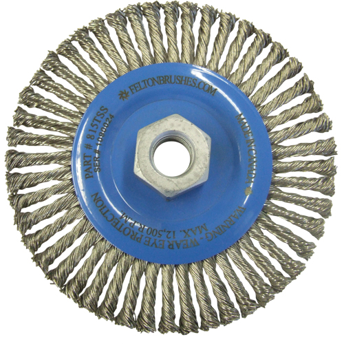 Wire Wheel Brushes, 5-7/8" Dia., 0.02" Fill, 5/8"-11 Arbor, Stainless Steel Infinity Industrial Services Inc.