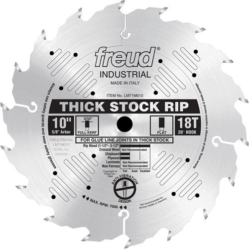 Industrial Saw Blade - Ripping, 10", 18 Teeth, Wood Use Infinity Industrial Services Inc.