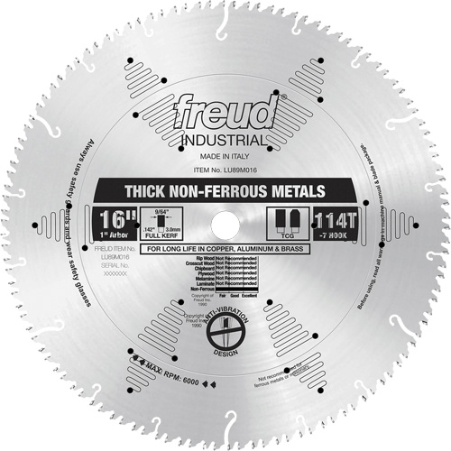 Industrial Saw Blade, 16", 114 Teeth, Non-Ferrous Use Infinity Industrial Services Inc.