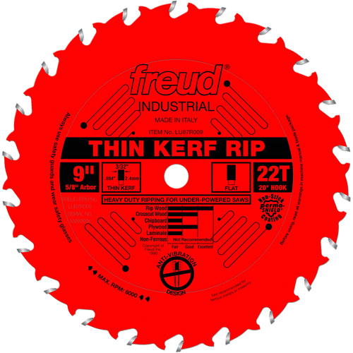 TCS Industrial Saw Blade - Rip/Crosscut Thin Kerf, 9", 22 Teeth, Wood Use Infinity Industrial Services Inc.