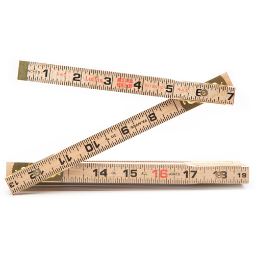 Red End&reg; Rule with Two 6" Slide Rule Extensions, 6' L, Wood, 1/16" Graduations Infinity Industrial Services Inc.