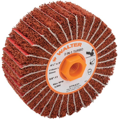 Tambours turbo Two-In-One, 4-1/2" dia. x 2" la, 5/8"-11 Arbre, Grain 60 Infinity Industrial Services Inc.