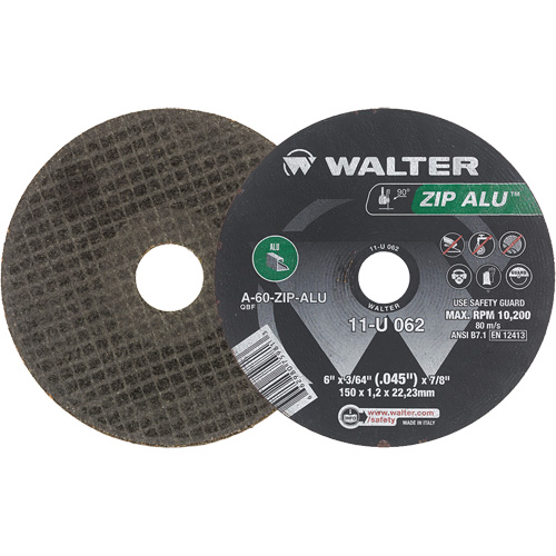 Zip Alu Cut-Off Wheel, 6" x 3/64", 7/8" Arbor, Type 1, Aluminum Oxide, 10200 RPM Infinity Industrial Services Inc.