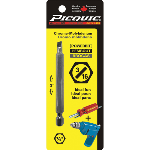 Embout, Fente, Embout 3/16", Prise 1/4", Longueur 3" Infinity Industrial Services Inc.