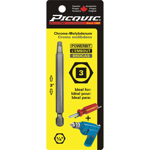 Embout, Carr&eacute;e, Embout #3, Prise 1/4", Longueur 3" Infinity Industrial Services Inc.