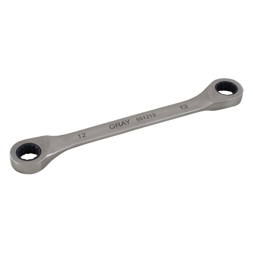 Double Box End Gear Ratcheting Wrench, 12 Point, 8 mm x 9 mm, Plain Finish Infinity Industrial Services Inc.