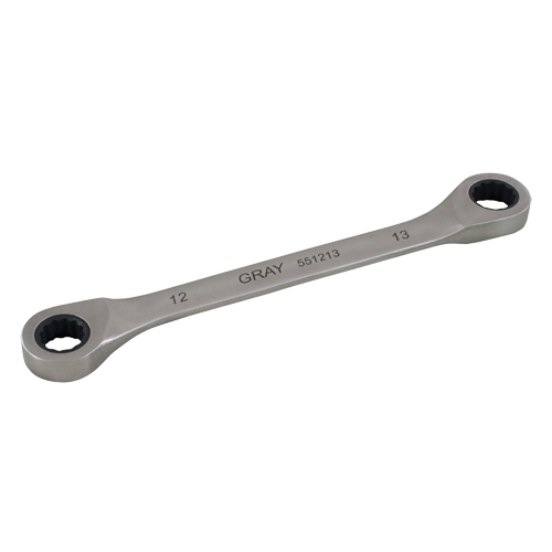Double Box End Gear Ratcheting Wrench, 12 Point, 12 mm x 13 mm, Plain Finish Infinity Industrial Services Inc.