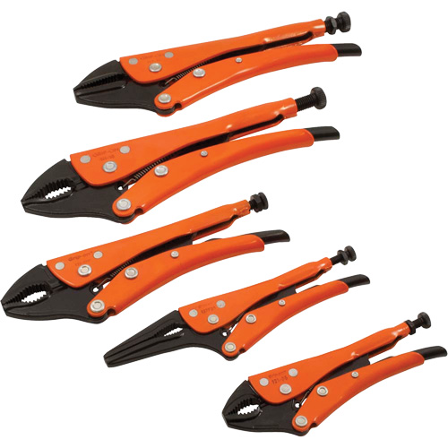 Straight Curved & Long Nose Locking Pliers Set, 5 Pieces Infinity Industrial Services Inc.