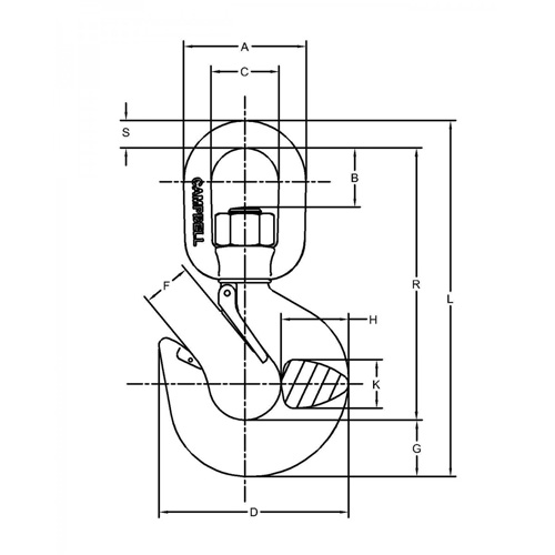 Crochet de levage pivotant avec loquet Infinity Industrial Services Inc.