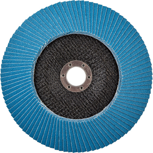 Disque &agrave; lamelles &agrave; grain grossier BlueFire, 7" x 7/8", Type 27, Grain 80, Alumine de zirconium Infinity Industrial Services Inc.