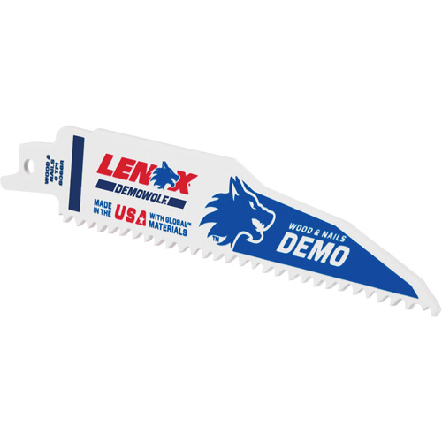 Lame de scie alternative pour d&eacute;molitions, Bim&eacute;tal, 6 Dents par pouce, 6" lo x 1" la Infinity Industrial Services Inc.
