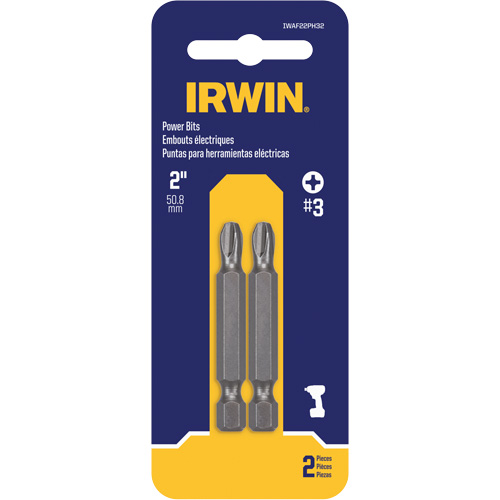Power Bits, Phillips, #3 Tip, 1/4" Drive Size, 2" Length Infinity Industrial Services Inc.