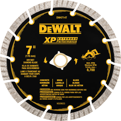 Lame de diamant segment&eacute;e XP Turbo Infinity Industrial Services Inc.