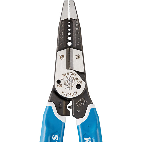 Klein-Kurve&reg; Heavy-Duty Wire Stripper, Cutter & Crimper Multi-Tool, 8-1/4" L, 8 - 20 AWG Infinity Industrial Services Inc.