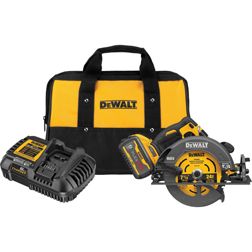 Ensemble de scie circulaire sans balai Flexvolt Max avec frein &eacute;lectrique, 7-1/4", 60 V Infinity Industrial Services Inc.