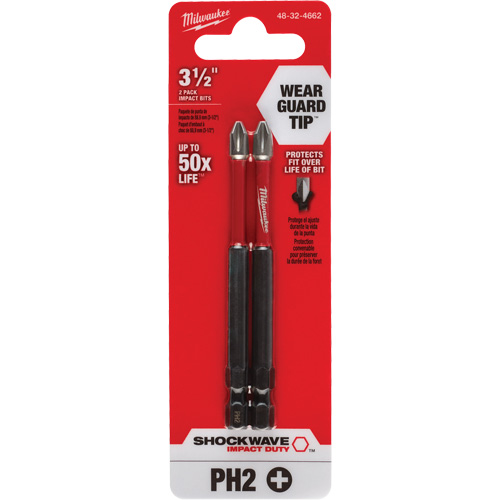 Shockwave Impact Duty Screwdriver Bit, Phillips, #2 Tip, 1/4" Drive Size, 3-1/2" Length Infinity Industrial Services Inc.