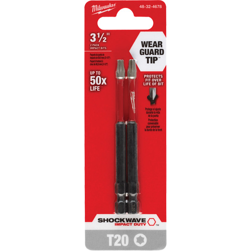 Shockwave Impact Duty Screwdriver Bit, Torx, T-20 Tip, 1/4" Drive Size, 3-1/2" Length Infinity Industrial Services Inc.