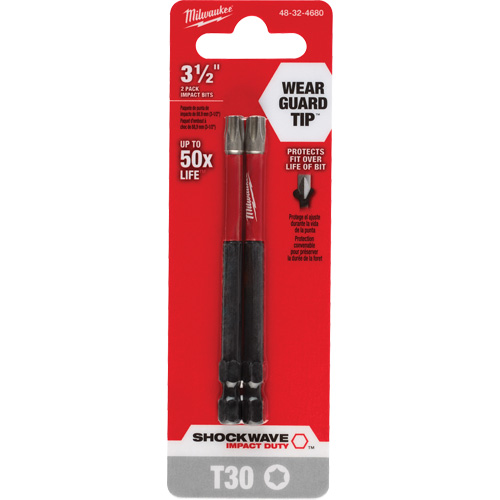 Shockwave Impact Duty Screwdriver Bit, Torx, T-30 Tip, 1/4" Drive Size, 3-1/2" Length Infinity Industrial Services Inc.