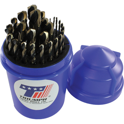 Jeu de forets courts T17HDDC d'usage intensif ThunderBit Triumph et indexe &agrave; agrafe, 29 morceaux, Acier rapide Infinity Industrial Services Inc.